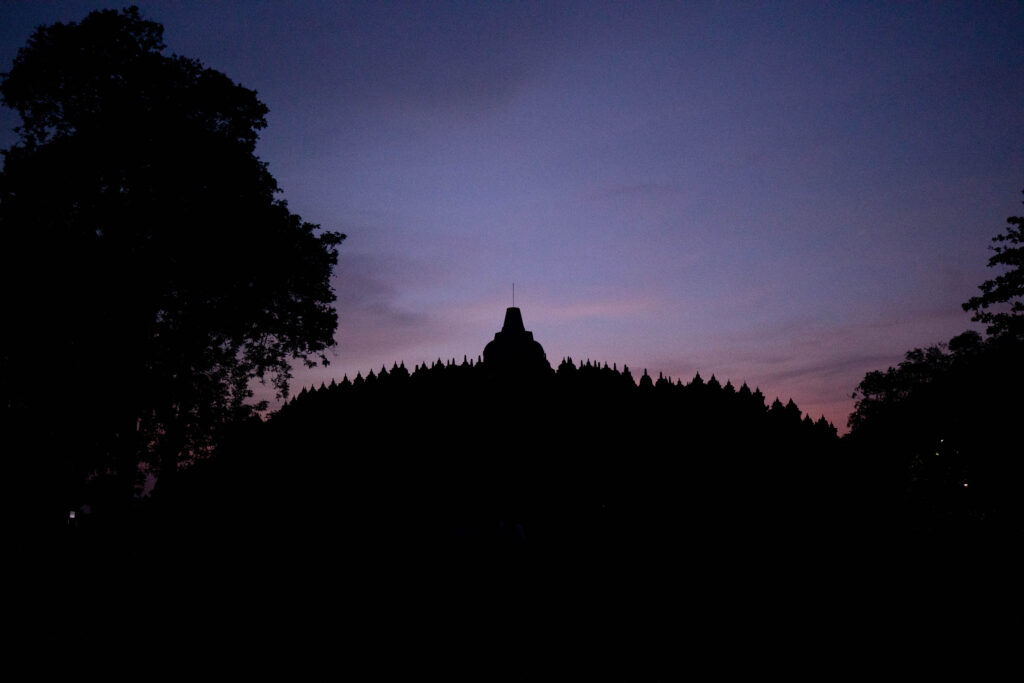 Borobudur, on the island of Java, Indonesia.