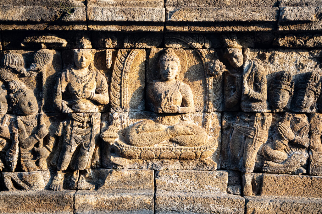 Bas-relief in Borobudur.