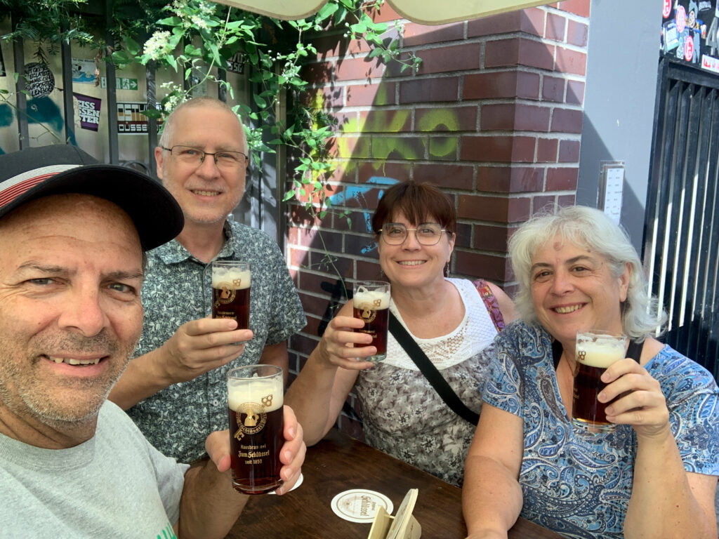 Cheers! A toast to the famous local Düsseldorfer beer, altbier.