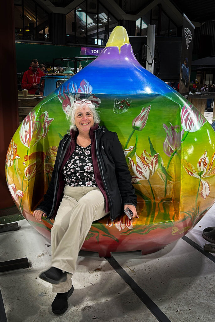 Painted tulip chair.