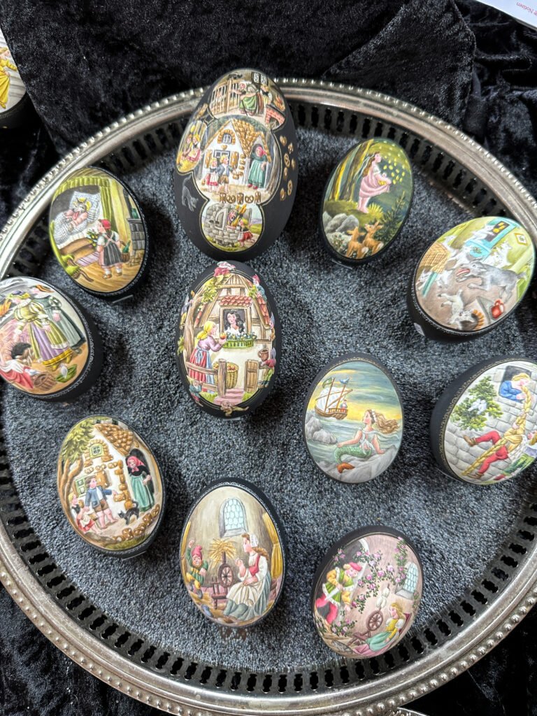 This artist paints fairytale scenes on eggshells.