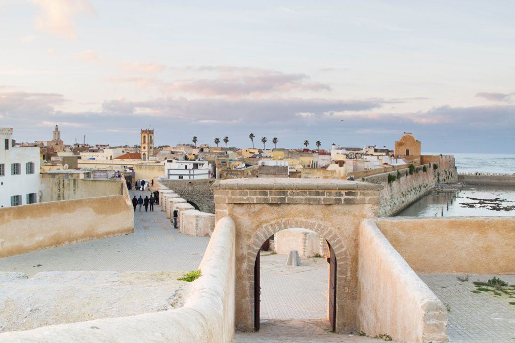 Old city walls and gate El Jadida, Morocco.