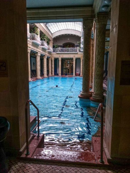 Inside the Gellert spa pool.