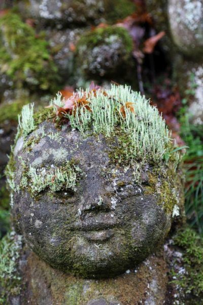 Close up of a rakan at the Otagi Nenbutsu-ji Temple.