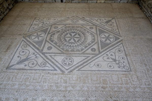 Ancient Roman mosaic in Montenegro.