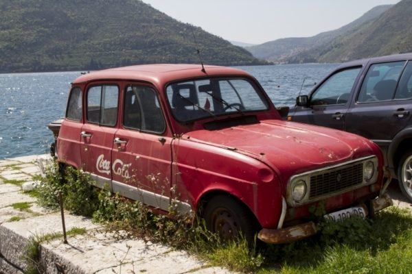 Old coca cola car in Montenegro.