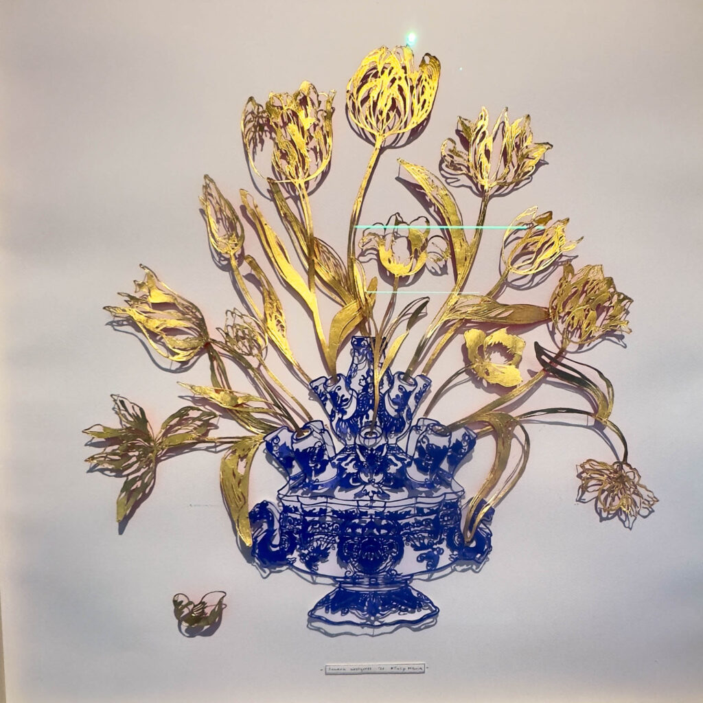 Tulip art at the Zwarte Tulp Museum, Lisse, the Netherlands.