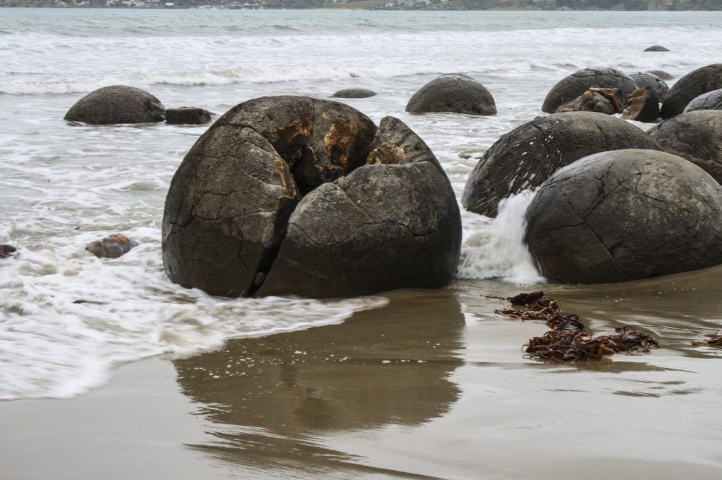 Moeraki Boulders in New Zealand.