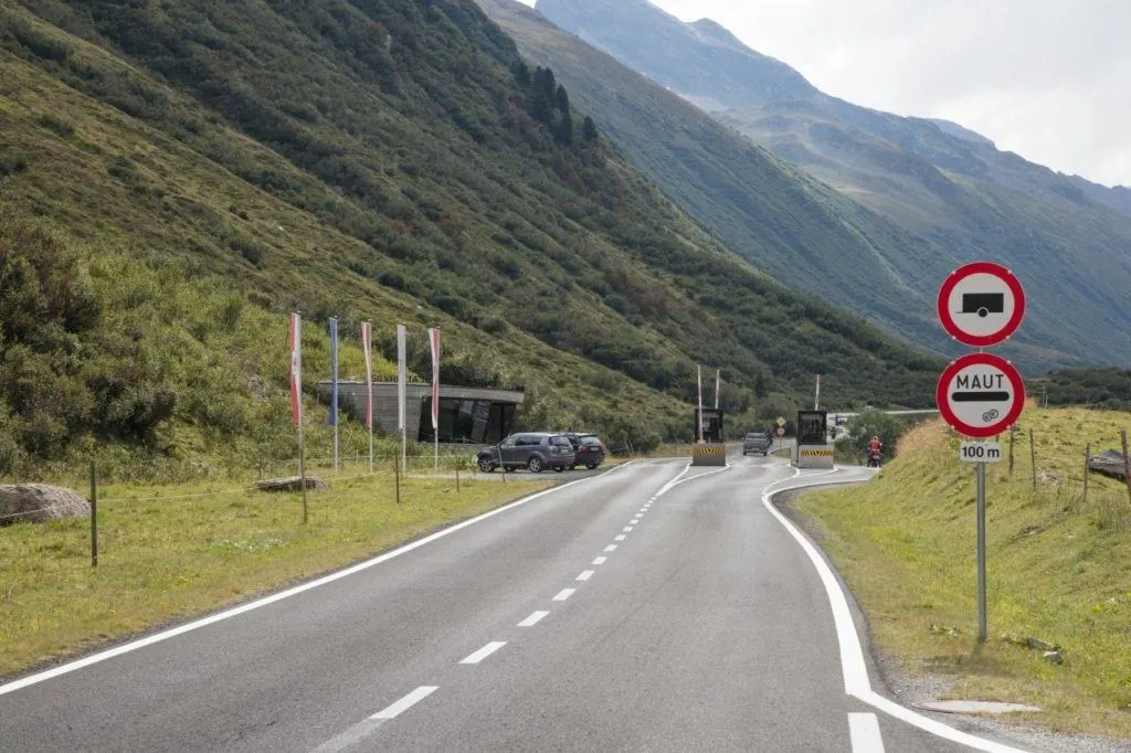 Toll booth at the entry to the Tauern National Park, Austria.