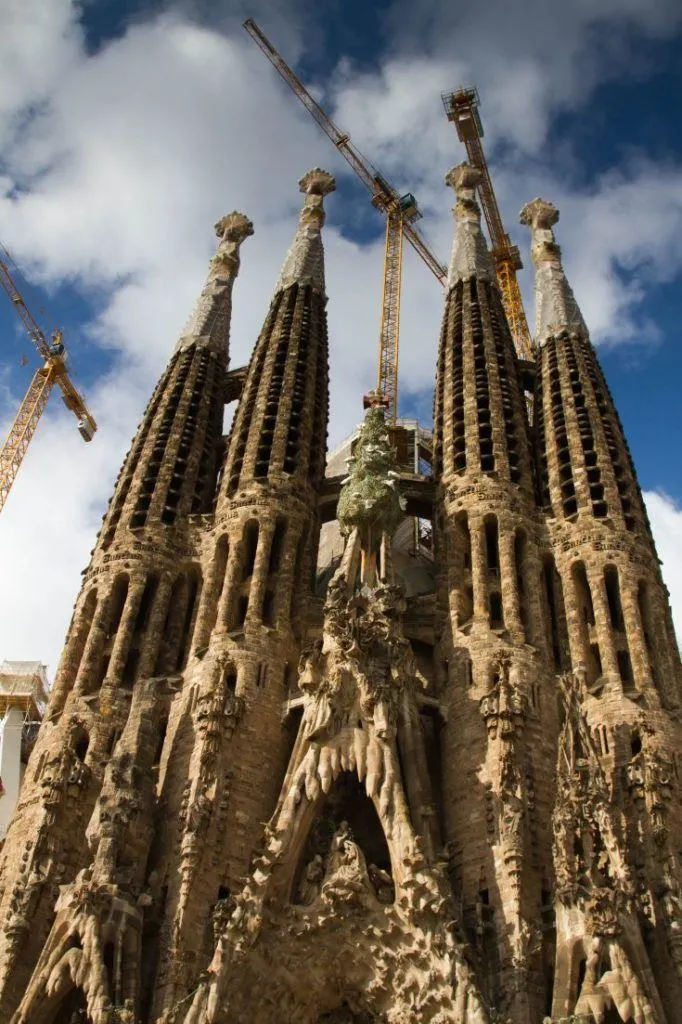 Construction is on going at La Sagrada Famlia.