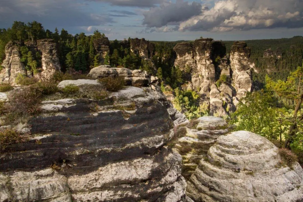 Sandstone pillar landscape in eastern Germany.