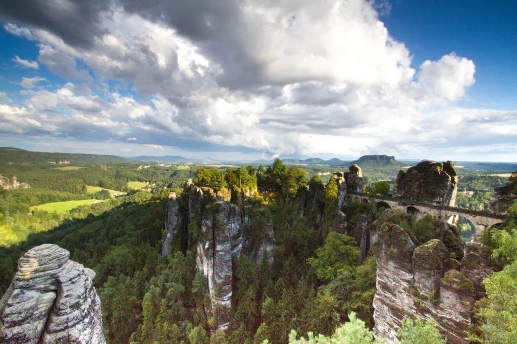 A high vantage point overlooking the Sächsischen Schweiz.
