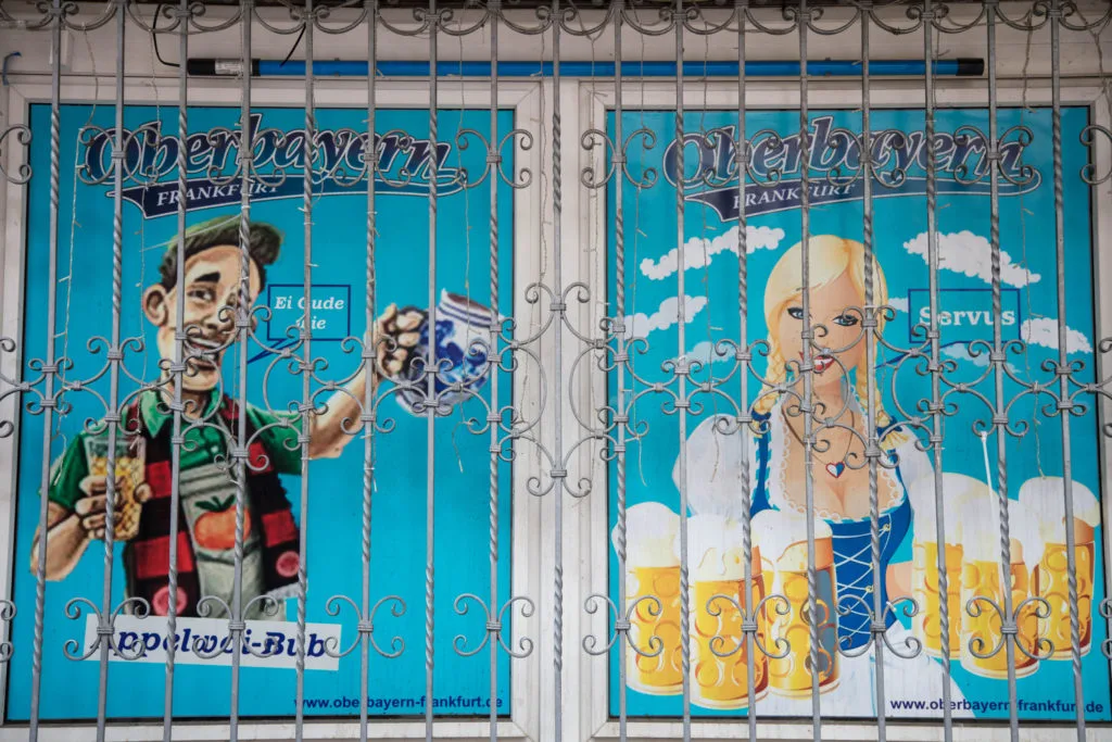 Even on a long layover in Frankfurt, go to the Kleinrittergasse at night and explore the bars.