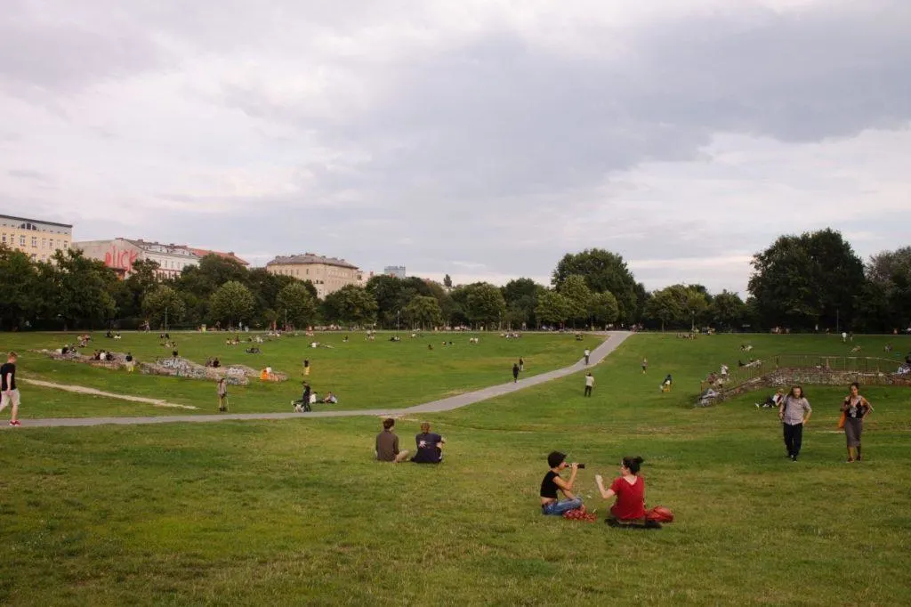 One of the many green parks in Berlin.