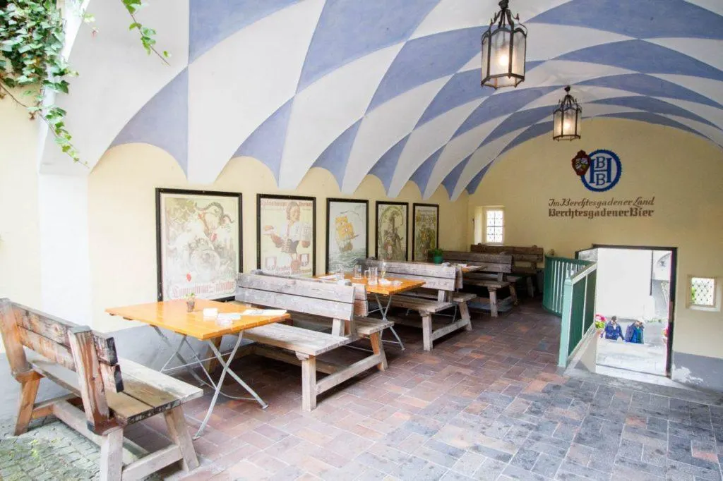 Beer garden seating.