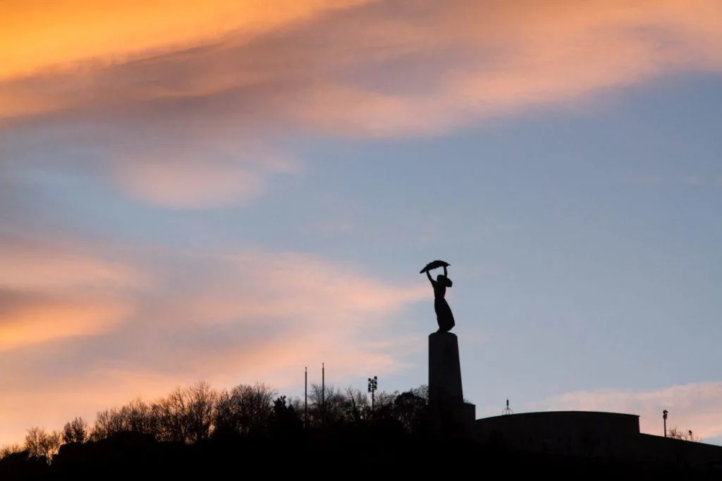 A beautiful sunset view in Budapest.