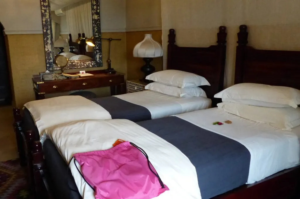 A guest room at the Chobe Game Lodge in Botswana.