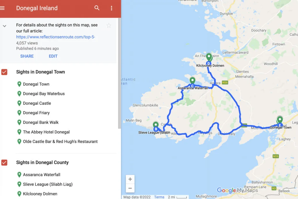 Donegal Ireland interactive map.