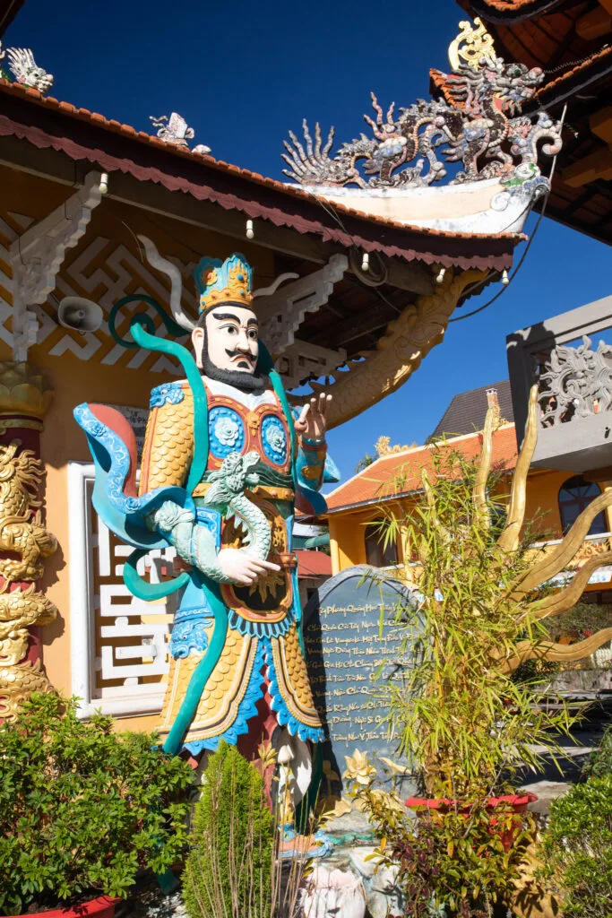 Linh Quang Pagoda is a beautiful temple on the outskirts of Dalat that we visited on our motorbike tour.