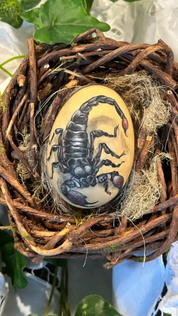 Decorated egg at an Easter market in Germany.