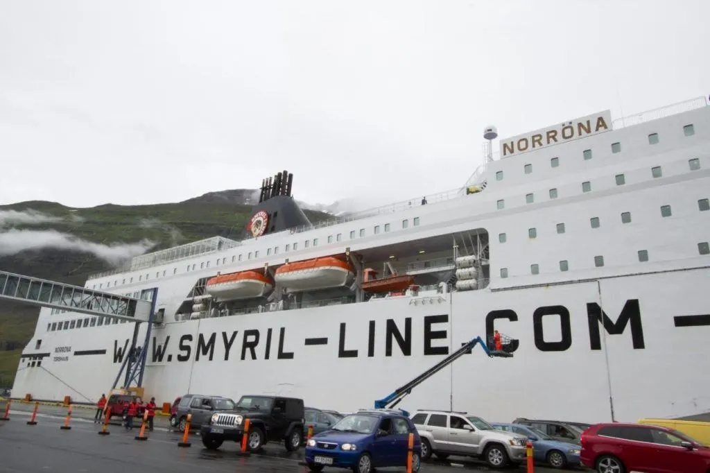 Ferry arriving into the Schengen zone.