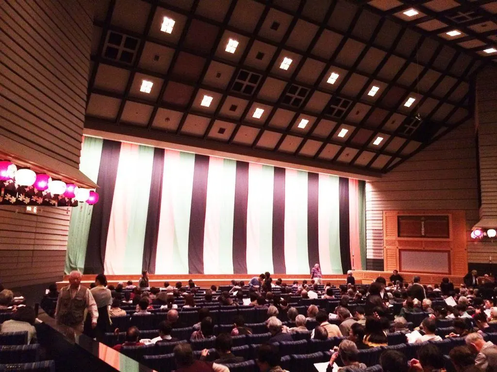 Inside the puppet theater.