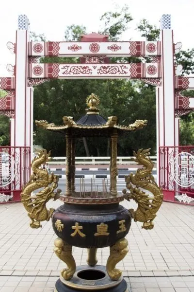 Dragon incense burner at a Chinese temple.