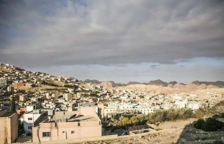 A Jordanian city shines in the sun.