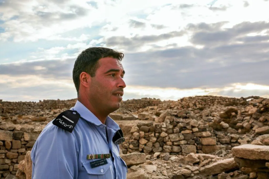 The guard was our only guide in Um er-Rasas.