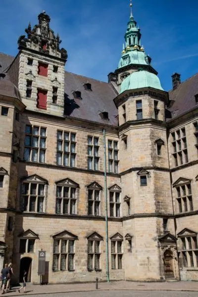 Interior courtyard of Hamlet's Castle, Kronborg - Denmark.