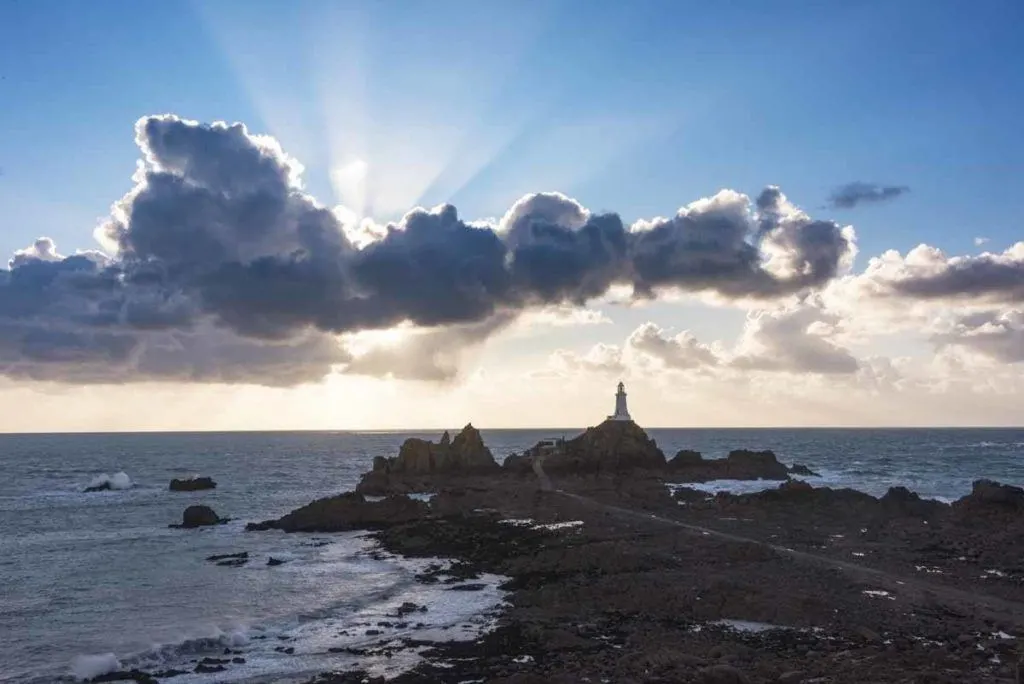 Rocky path by the water in Jersey.