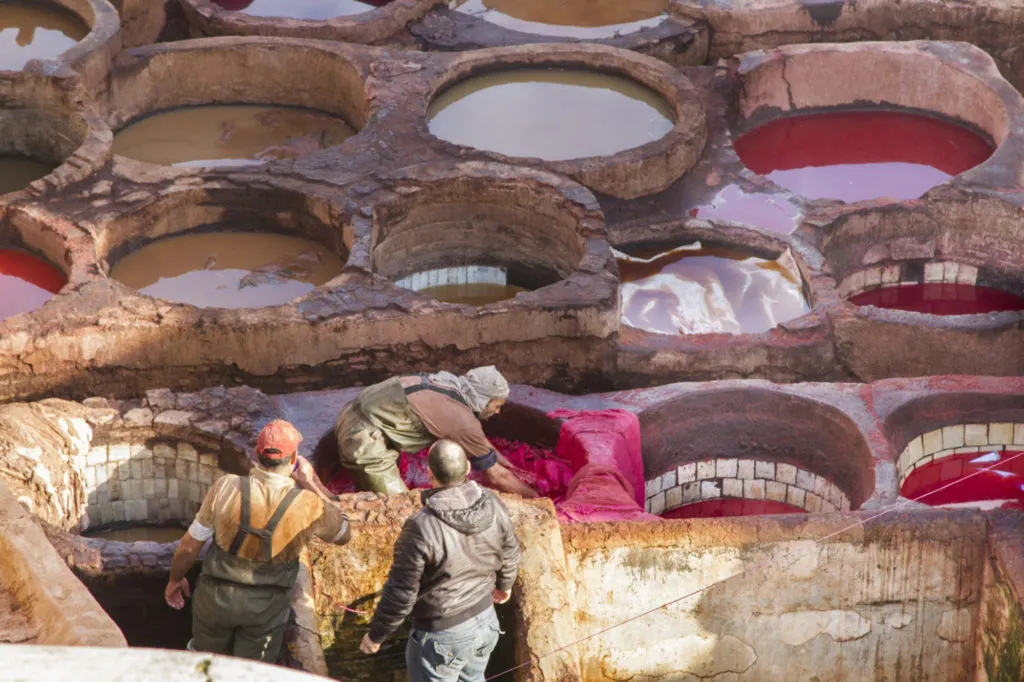 The leather dying pits in Fez, are a truly unique experience and should be on every Morocco itinerary.