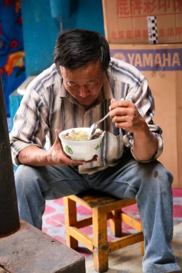 Jack, our driver, digging into some Tsuivan or as calls it "meat noodle."