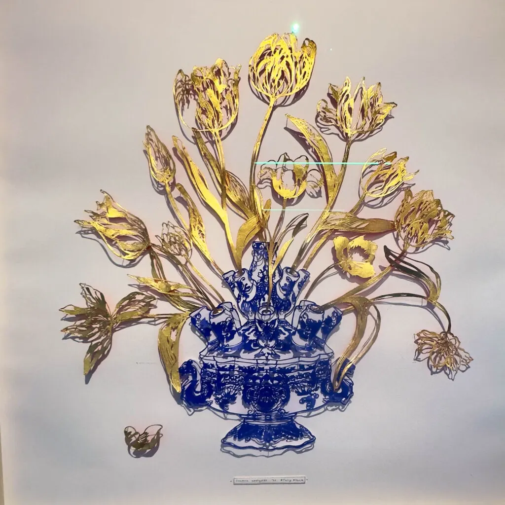 Tulip art at the Zwarte Tulp Museum, Lisse, the Netherlands.