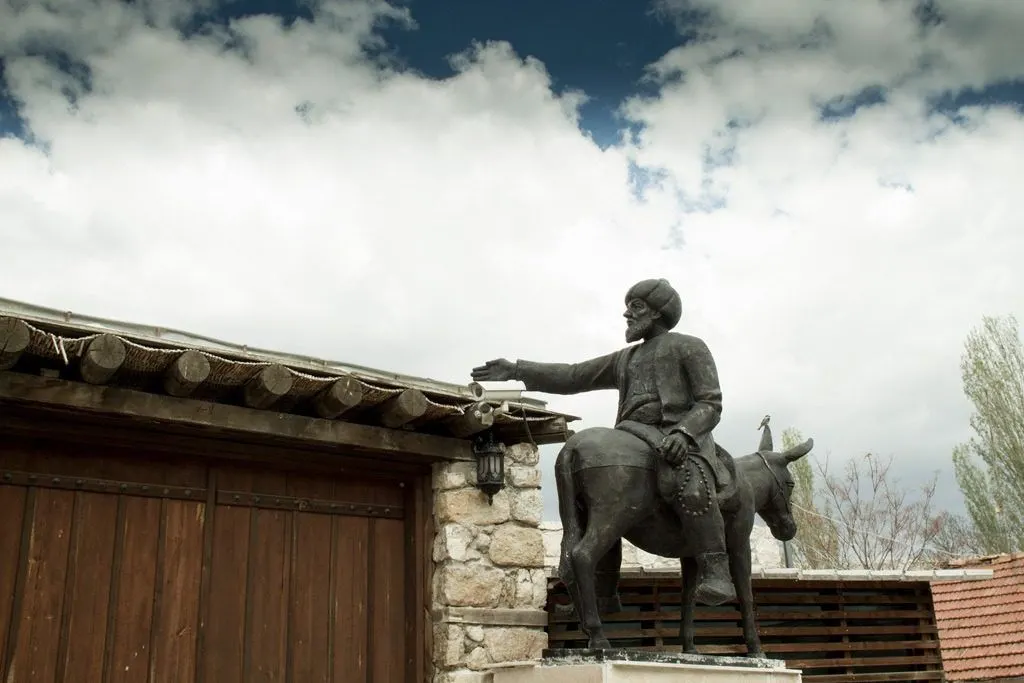 Where to Go in Turkey - Nasrettin Hoja is a little off the beaten path, but one of our favorite stops. Here is a statue of the famous Hodja himself.