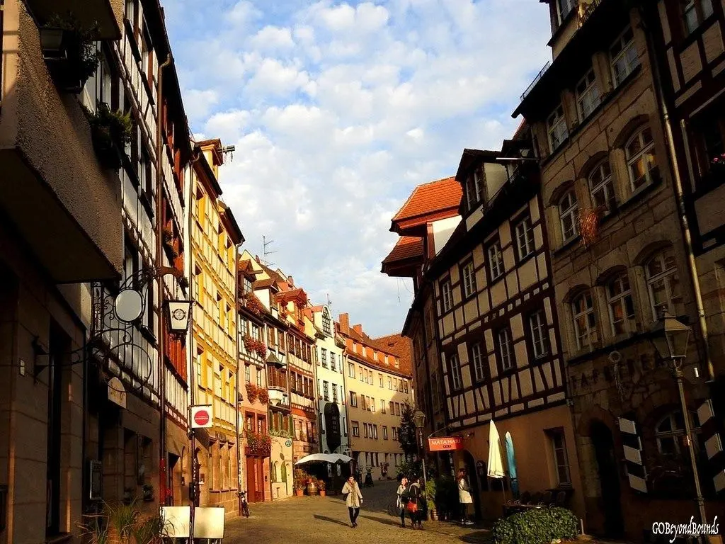 Nuremberg old town city scene.