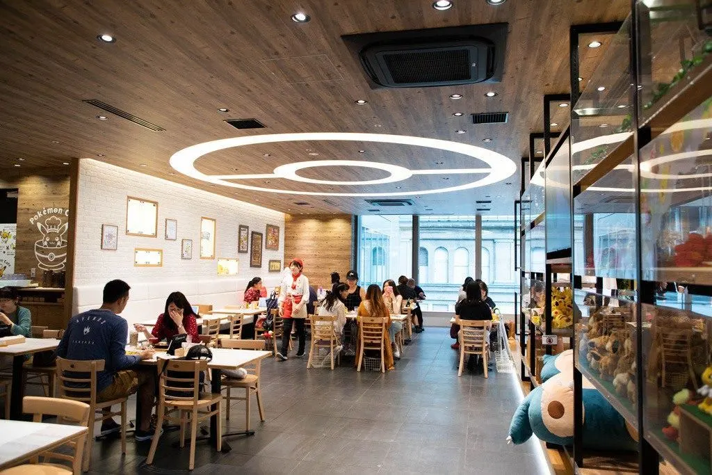 Dining room at the Pokemon Cafe.