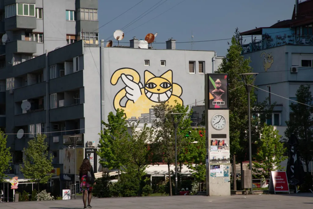 Pristina street, Kosovo.