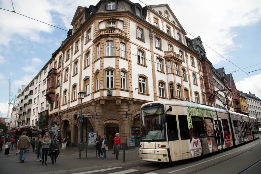 The S bahn in downtown Frankfurt, is such an easy way to get around town when you visit.