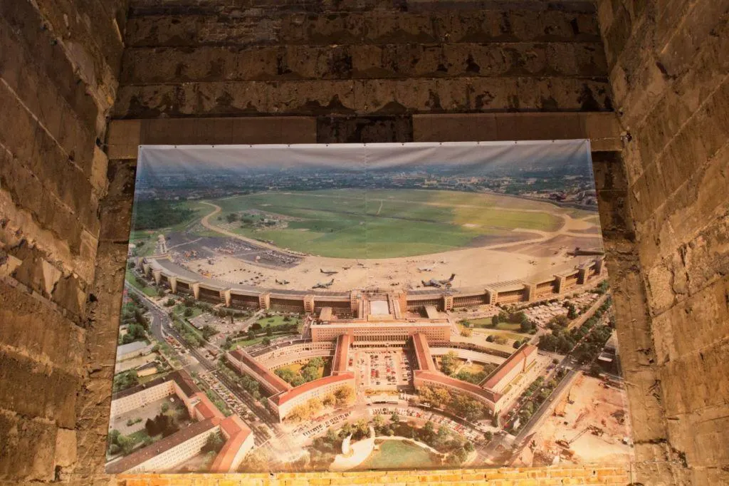 Inside Tempelhof, a photo showing what the complex used to be.