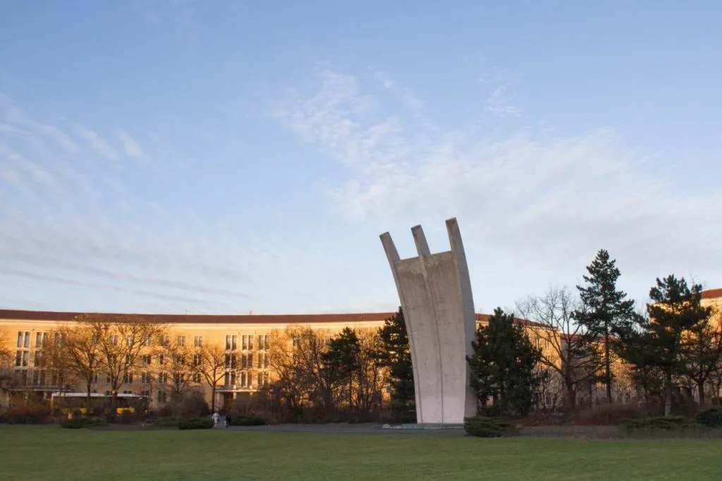 The Luftbrucke stands as a memorial to the men and women of the Berlin Airlift.