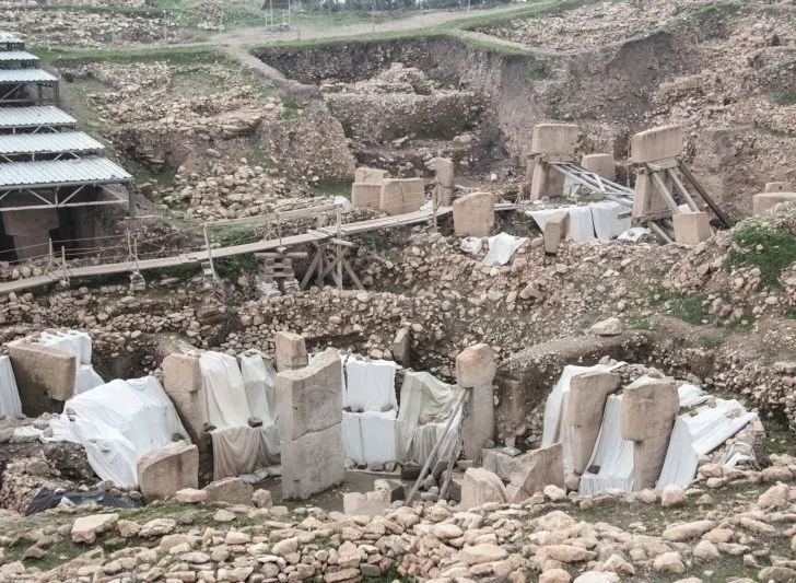 View down into Gobekli Tepe.