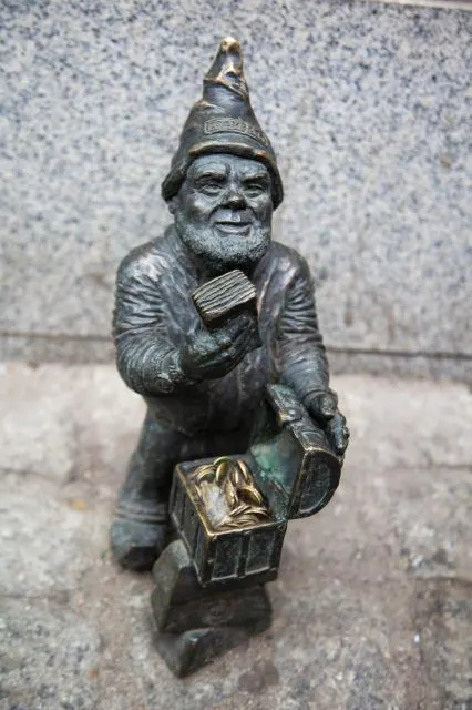 Here a dwarf, there a dwarf...everywhere are dwarfs. Just the right height for every child to find one in Wroclaw, Poland