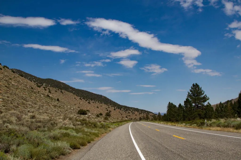 Road through Yosemite National Park - a UNESCO World Heritage Site..