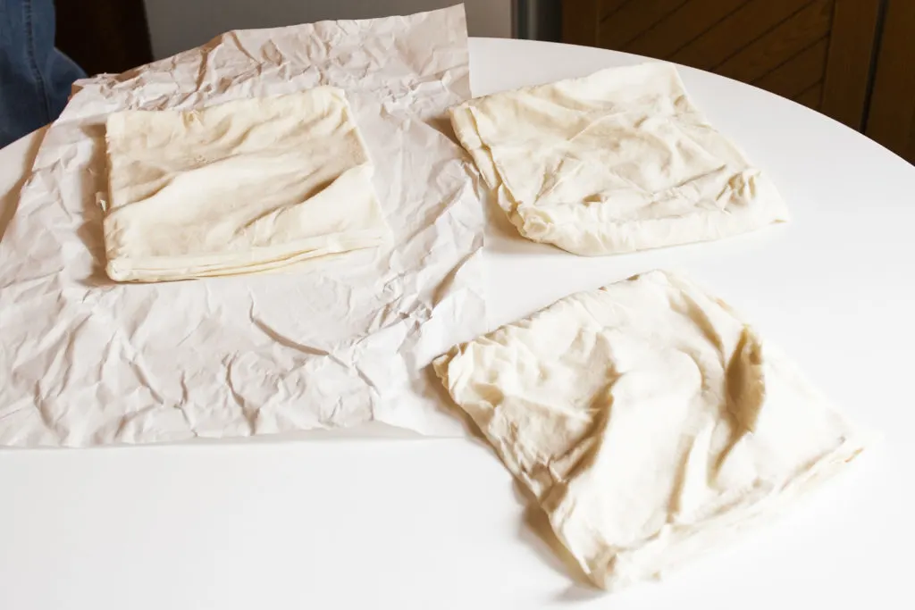 The yufka fresh from the baker.